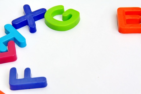 Alphabet letters on plain backgroundの写真素材