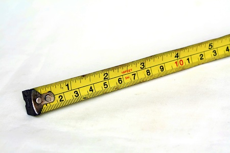 Measuring tape isolated on whiteの写真素材