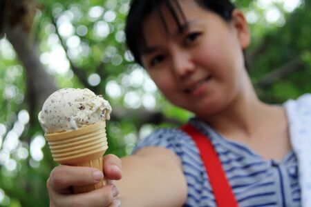 woman with ice cream 