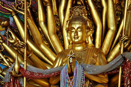 Kuan Yin image of buddha with thousand hands statue のeditorial素材