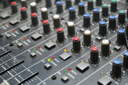Part of an audio sound mixer