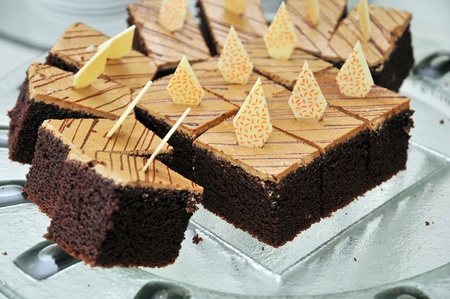 chocolate cake on the plate