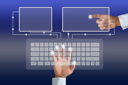 Hand on Keyboardの写真素材