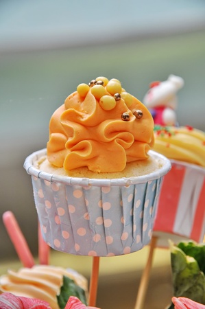 Colorful Cup Cake In the bouquetの写真素材