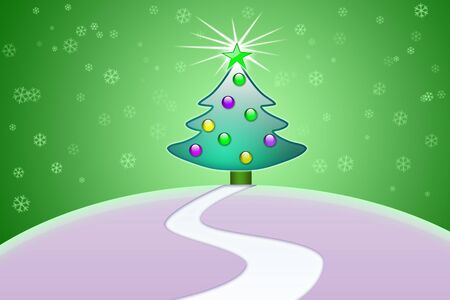 stylized Christmas tree on decorative backgroundの写真素材