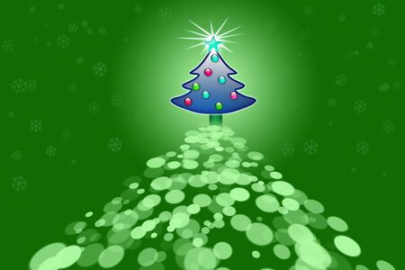 stylized Christmas tree on decorative backgroundの写真素材