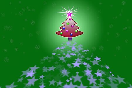 stylized Christmas tree on decorative backgroundの写真素材