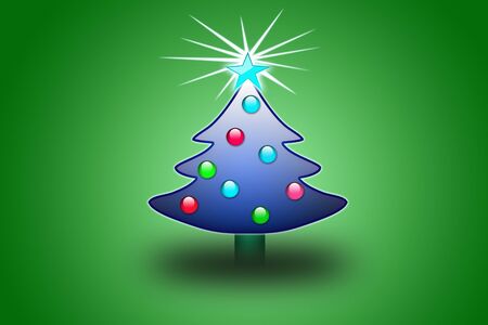 stylized Christmas tree on decorative backgroundの写真素材