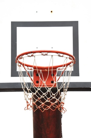 Basketball board on white backgroundの写真素材