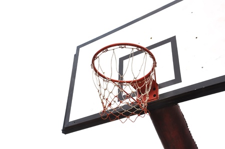 Basketball board on white background