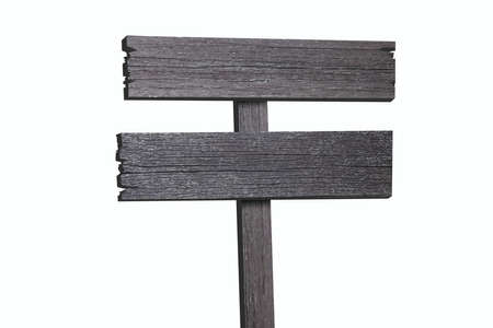 blank wooden sign isolated on white with Clipping Partの写真素材