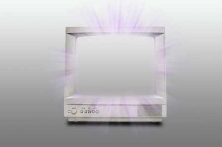 Old vintage TV isolated on white background