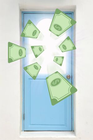 Money out the door, Symbol of wealthの写真素材