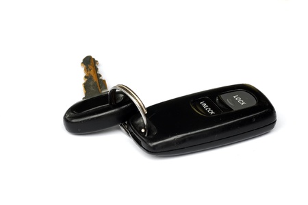 Car key isolated on the white backgroundの写真素材