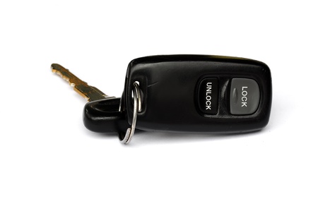 Car key isolated on the white backgroundの写真素材