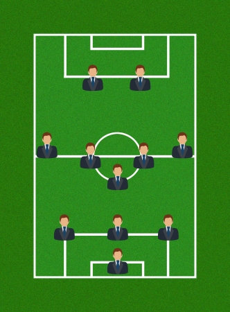 Football Field with Icon Soccer Player Tactics 3-5-2の写真素材