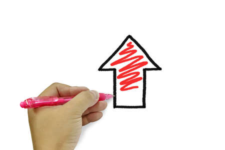 Human hand writting sketching of Business graph