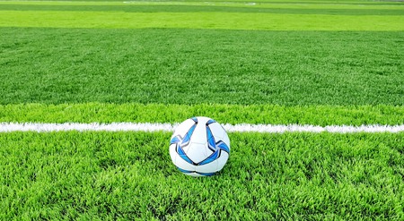 soccer ball on the soccer fieldの写真素材