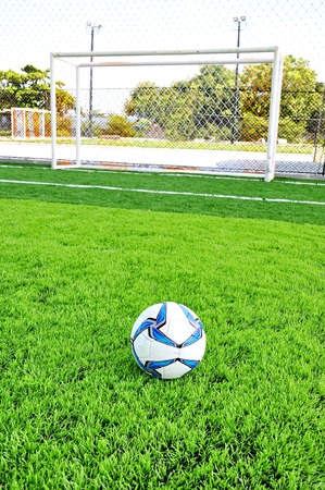 soccer ball on the soccer fieldの写真素材