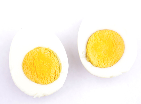 Boiled Eggs in White Backgroundの写真素材