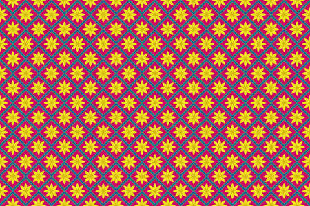 Seamless Vector Background with floral geometric patterns repeating background Suitable for making fabrics, textiles, wallpaper.のイラスト素材