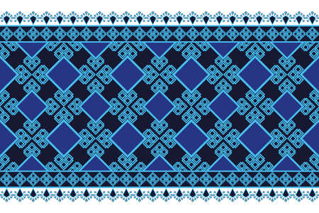 Seamless vector background with navy blue tone geometric repeating pattern background Suitable for destroying fabrics, textile patterns, wallpaper.のイラスト素材