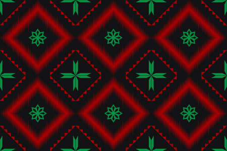 Vector background image omnidirectional, seamless, ikat imageのイラスト素材