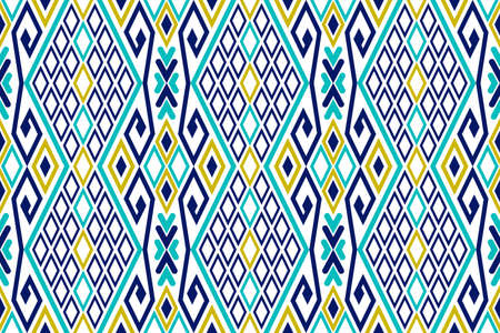 Traditional ethnic geometric patterns design for background carpet wallpaper clothing wrap batik fabric sarong embroidery style vector illustrationのイラスト素材