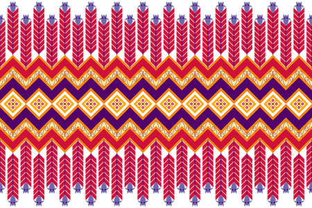 Seamless traditional Thai native fabric background design suitable for carpets, wallpaper, clothes, wraps, batik, fabrics, silk, vector illustration, embroidery style.のイラスト素材