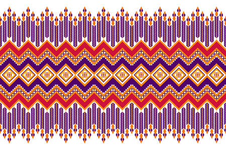 Seamless traditional Thai native fabric background design suitable for carpets, wallpaper, clothes, wraps, batik, fabrics, silk, vector illustration, embroidery style.のイラスト素材