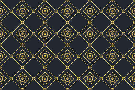 Oriental seamless ethnic thai traditional fabric background design for rugs wallpaper clothes wrap batik fabric silk vector illustration embroidery styleのイラスト素材