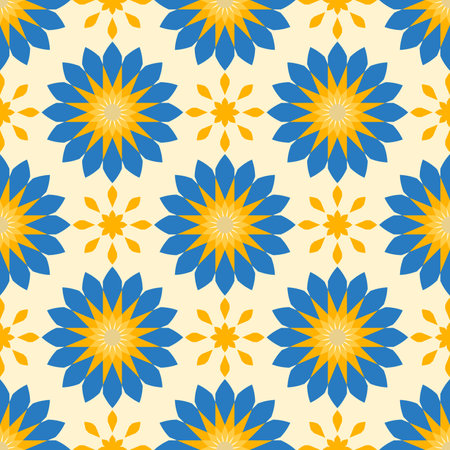 Geometric pattern, floral pattern, seamless, vector file.のイラスト素材
