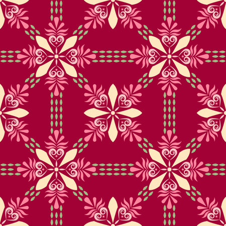 Geometric patterns, floral patterns, patterns in all directions, vector file.のイラスト素材