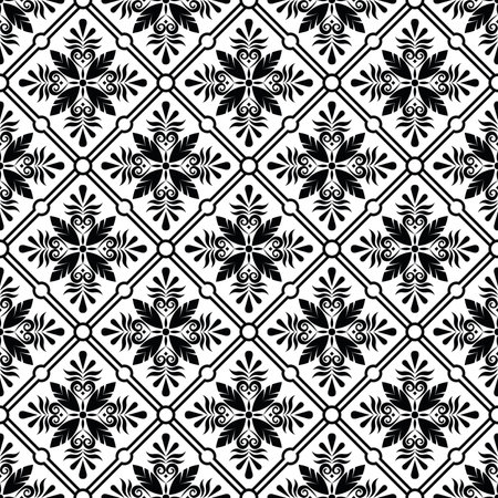 Geometry black flower pattern translucent background vector file.のイラスト素材