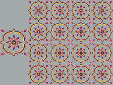 Geometric pattern, vector file, expandable, unbreakable image. Suitable for printing on fabrics, tiles, bowls, plates, etc.のイラスト素材