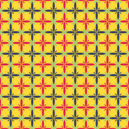 Geometric pattern, floral pattern, continuous pattern, no floating, vector file, free background You can change the fill color by yourself according to the user's satisfaction.のイラスト素材