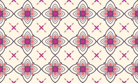 Vector geometric pattern seamless abstract floralのイラスト素材