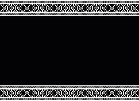 Geometric frame pattern, white flower pattern, black background, seamless, abstract, easy to change the pattern color yourself.のイラスト素材
