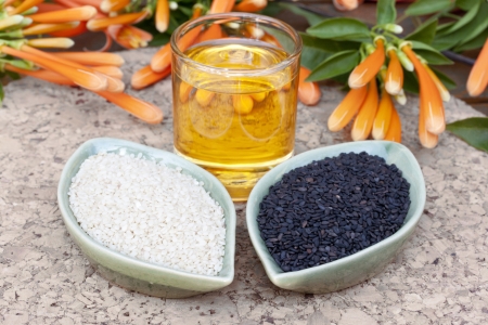 Sesame seed and sasame oilの写真素材