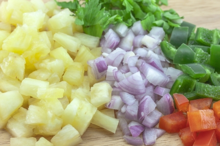 Pinapple salsa sauce ingredient  の写真素材