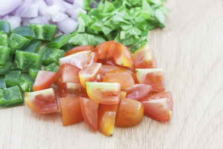 Tomato salsa sauce ingredient  の写真素材