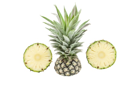 Sweet pineapple on white background の写真素材