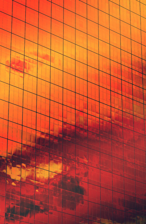 Abstract fractal mirror surface of skyscraperの写真素材