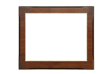 Retro scratched picture frame on white background, with clipping pathの写真素材