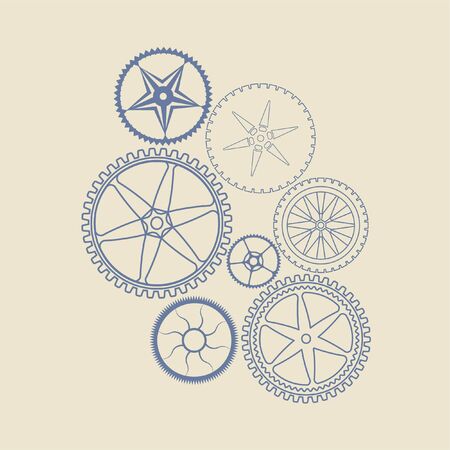 Mysterious ancient gear mechanism ,industrial and technology concept