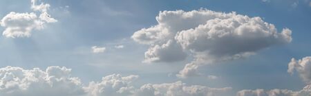 Beautiful panoramic cloudscape ,cloud with blue sky ,panoramic background image, Header Image...