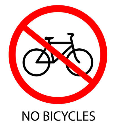 No bicycle. Bicycle prohibition sign, vector illustrationのイラスト素材