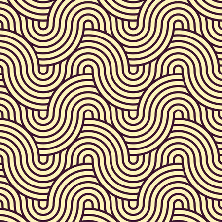 Modern stylish seamless pattern of crossiing wavy lines striped elements. vector backgroundのイラスト素材