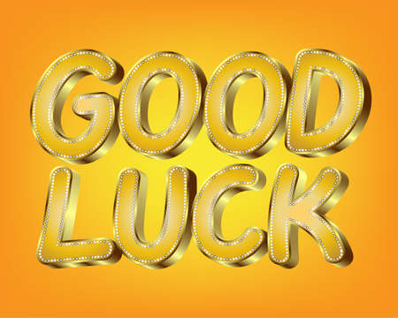 Handwritten lettering GOOD LUCK. Vector letteringのイラスト素材