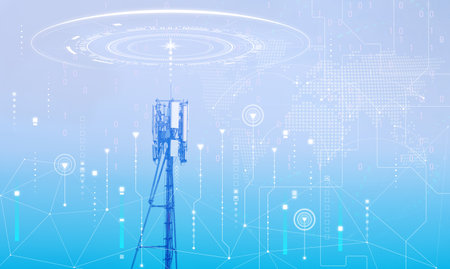 Cellular network tower or telecommunication tower for mobile phone calls, wireless internet access....